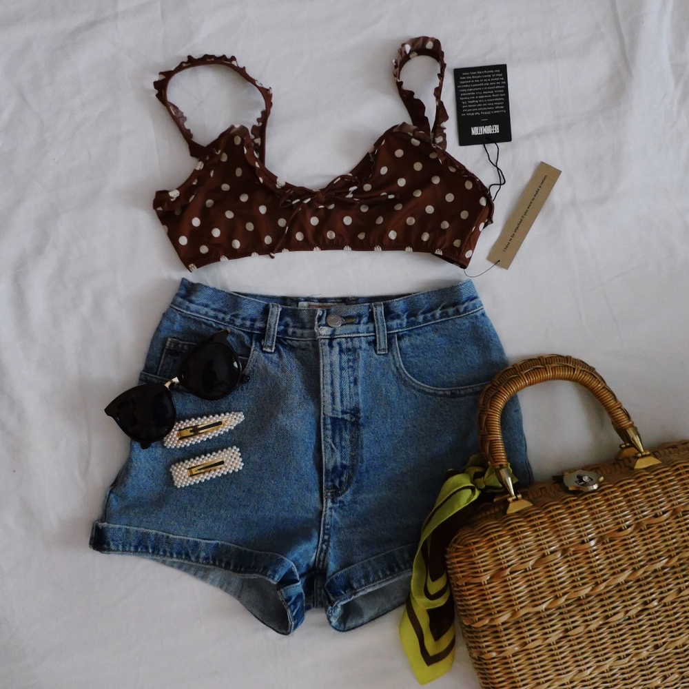 Reformation Antigua Bikini Top- Polka Dot